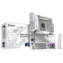 Gigabyte B860 AORUS ELITE WIFI7 ICE Intel 1851 Socket Motherboard  ATX  4x DDR5 Slots  3x M.2 Sockets  Fitted I/O Shield  2.5GbE