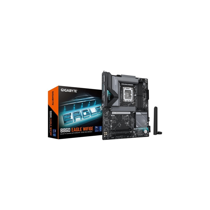 Gigabyte B860 EAGLE WIFI6E Intel 1851 Socket Motherboard  ATX  4x DDR5 Slots  3x M.2 Sockets  Fitted I/O Shield  2.5GbE LAN  Wi-