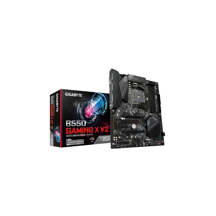 Gigabyte B550 GAMING X V2 AMD AM4 Socket Motherboard  ATX  4x DDR4 Slots  2x M.2 Sockets  Fitted I/O Shield  GbE LAN  1x DVI-D /