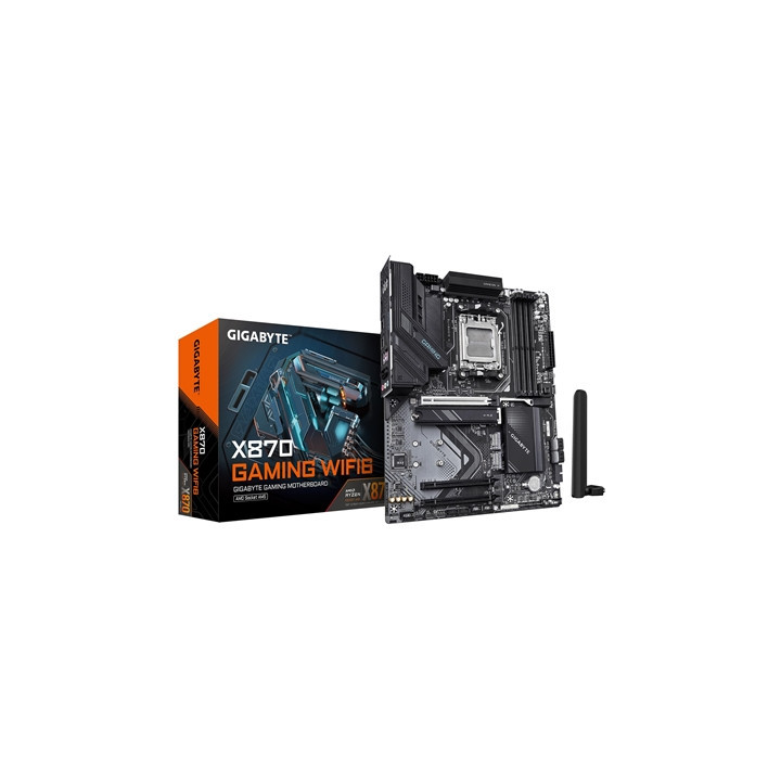Gigabyte X870 GAMING WIFI6 AMD AM5 Socket Motherboard  ATX  4x DDR5 Slots  3x M.2 Sockets  Fitted I/O Shield  2.5GbE LAN  Wi-Fi 