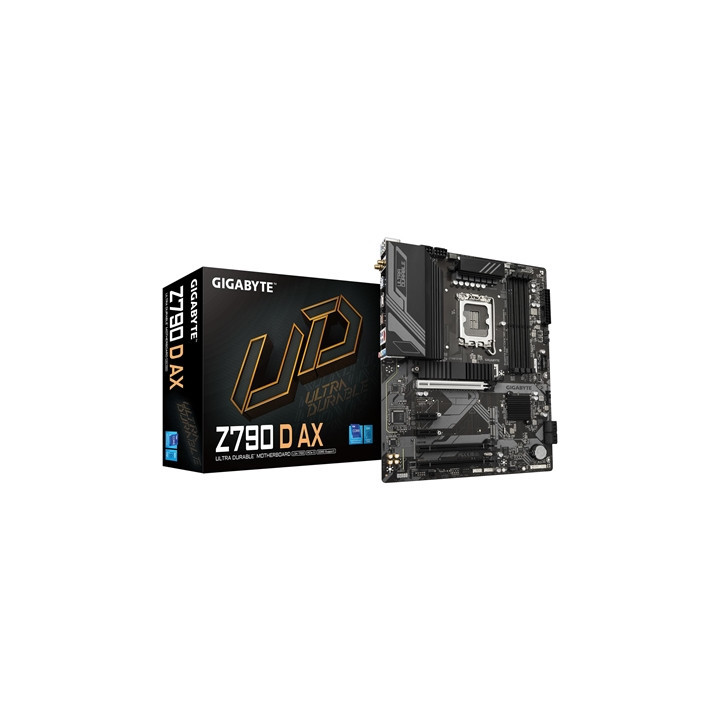 Gigabyte Z790 D AX Ultra Durable Intel 1700 Socket Motherboard  ATX  4x DDR5 Slots  3x M.2 Sockets  2.5GbE LAN  Wi-Fi 6E  1x Dis