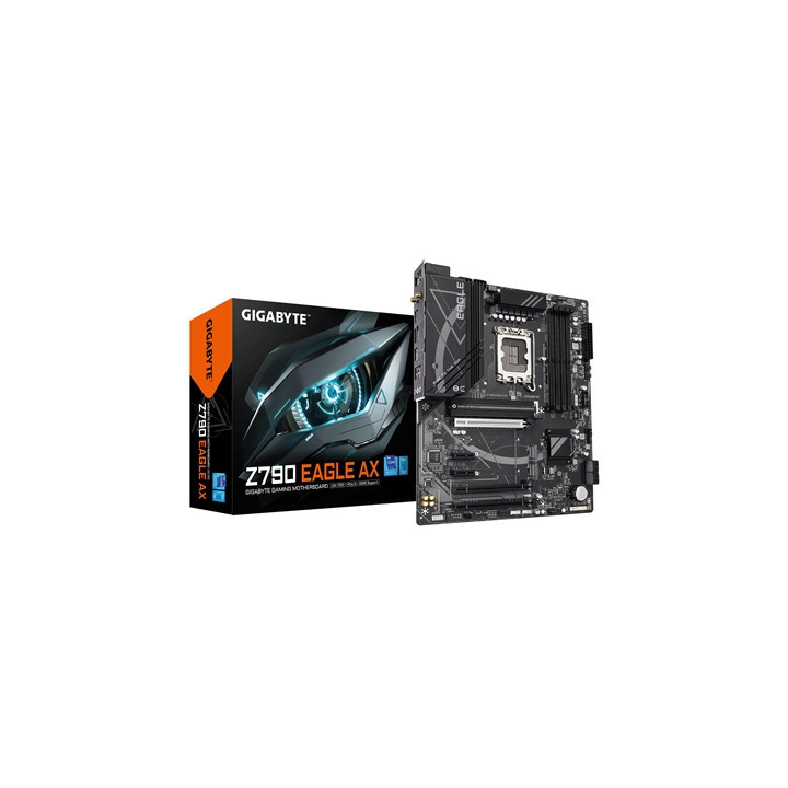 Gigabyte Z790 EAGLE AX Intel 1700 Socket Motherboard  ATX  4x DDR5 Slots  3x M.2 Sockets  Fitted I/O Shield  2.5GbE LAN  Wi-Fi 6