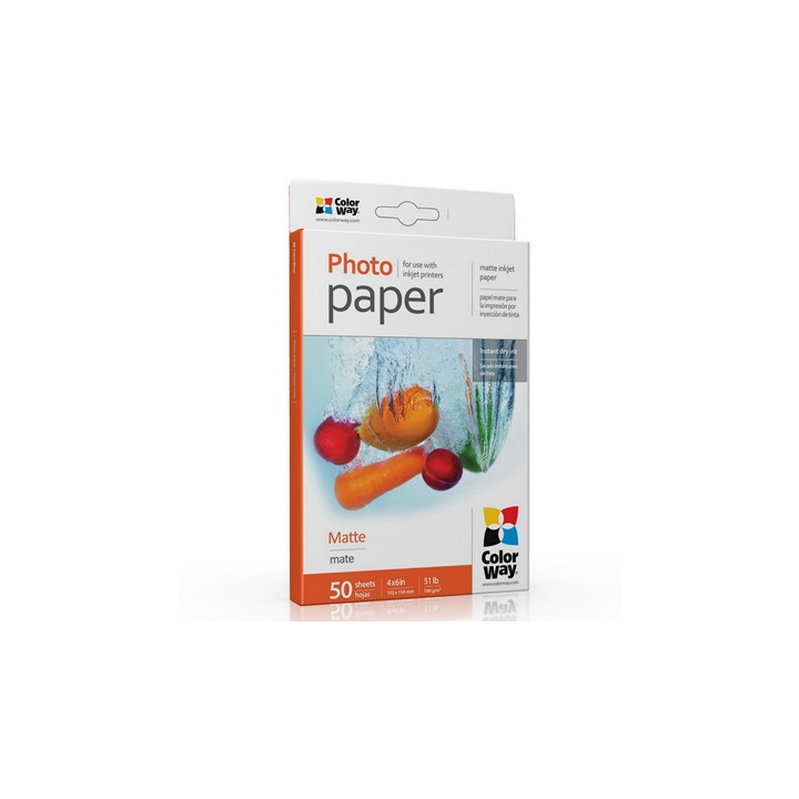 ColorWay Matte 6x4 190gms Photo Paper 50 Sheets