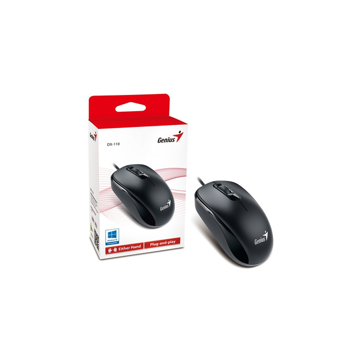 Genius DX-110 Wired PS2 Plug and Play Mouse  1000 DPI Optical Tracking  3 Button with Scroll Wheel  Ambidextrous Design with 1.5
