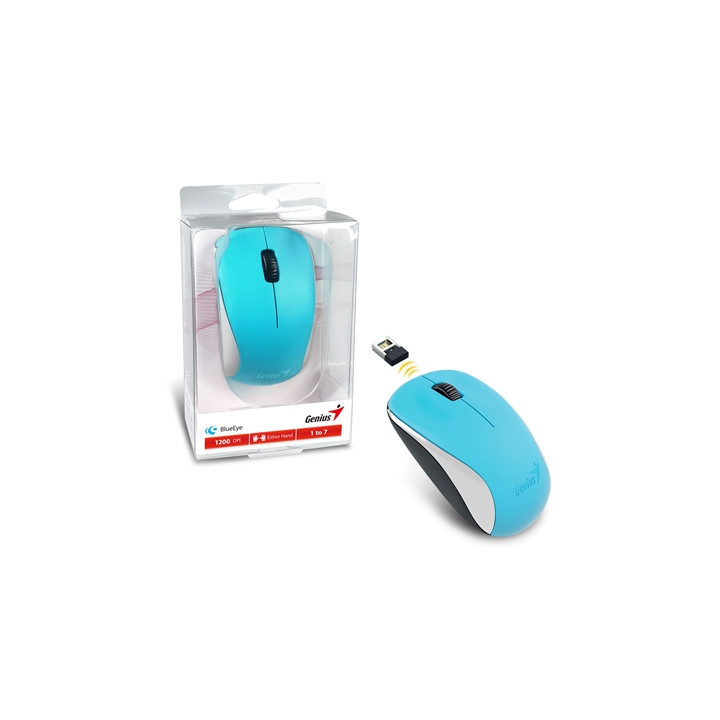 Genius NX-7000 Wireless Mouse  2.4 GHz with USB Pico Receiver  Adjustable DPI levels up to 1200 DPI  3 Button with Scroll Wheel 