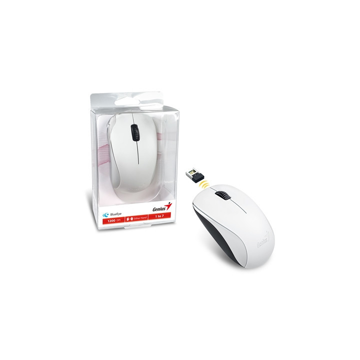 Genius NX-7000 Wireless Mouse  2.4 GHz with USB Pico Receiver  Adjustable DPI levels up to 1200 DPI  3 Button with Scroll Wheel 
