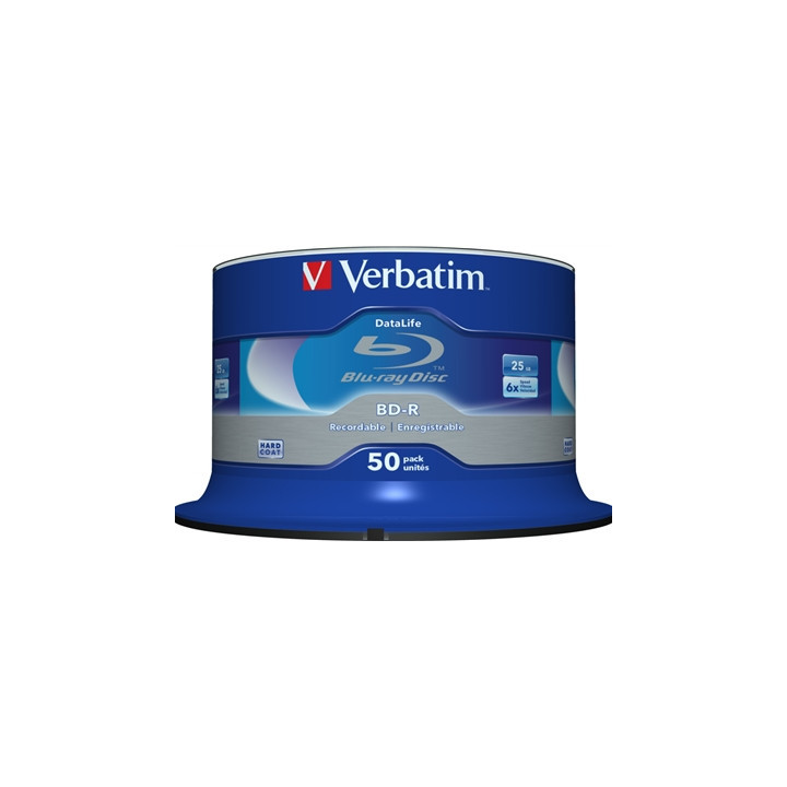 Verbatim BD-R SL Datalife 25GB 6X 50 Pack Spindle No ID