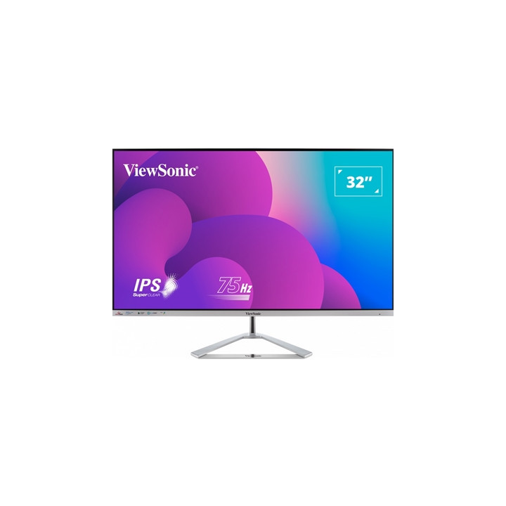 Viewsonic VX3276-MHD-3 32-Inch Full HD  Frameless IPS Monitor  1080p  1920 x 1080 Resolution  75Hz  HDMI  VGA  DisplayPort  Spea
