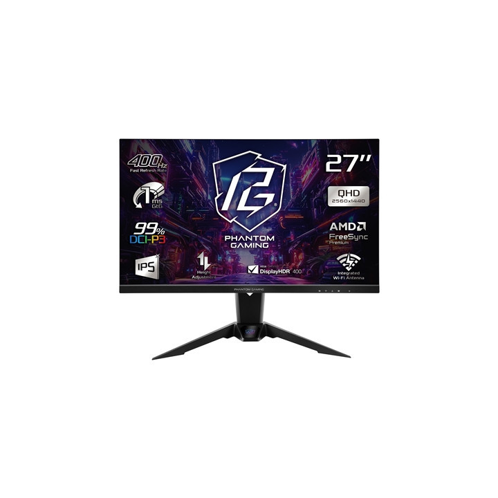 ASRock Phantom Gaming PG27QFW2A 27 Inch QHD (2560 x 1440) IPS Gaming Monitor  400Hz 1ms (MPRT) Response Time  2 x HDMI 2.0  1 x 