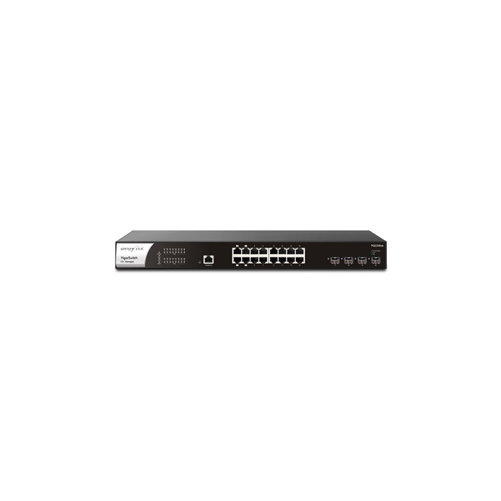 DrayTek VSPQ2200XB-K VigorSwitch PQ2200xb 16 Port 2.5 GbE POE+ Managed Layer 2+ Switch with 4x POE++ Ports and 4x 10GbE SFP+ Por