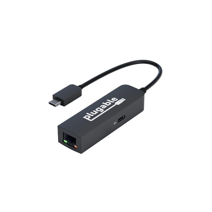 Plugable USBC-E2500PD USB-C to 2.5GbE Gigabit Ethernet Adapter with USB-C PD Charging