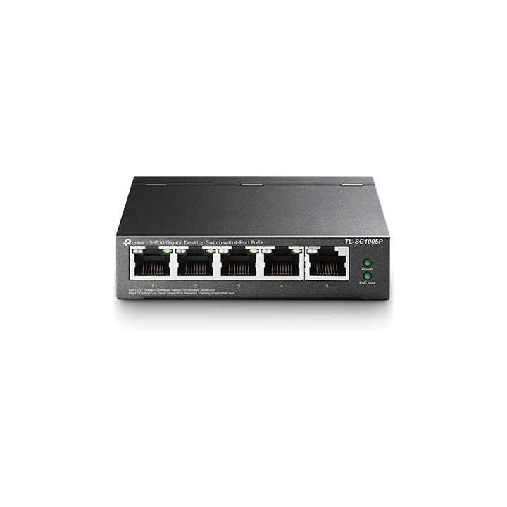 TP-Link TL-SG1005P 5-Port Metal Gigabit Desktop PoE Switch with 4-Port PoE+ (65W)