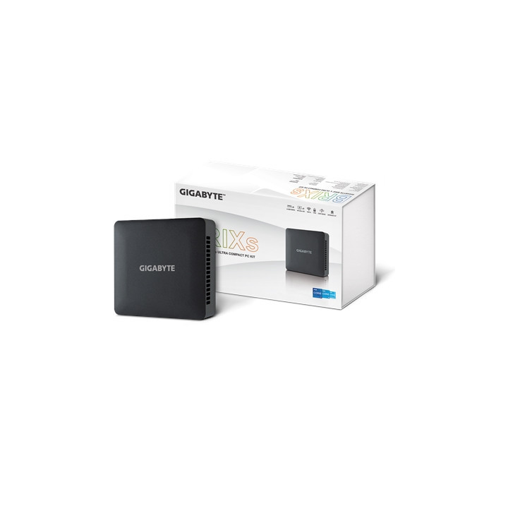 Gigabyte BRIX (GB-BRI7H-1355) Barebone Kit  Intel Core i7-1355U 5.0GHz 10 Core CPU  2 x DDR4 SO-DIMM Slots  1 x M.2 2280 Slot  1