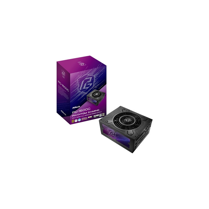 ASRock Phantom Gaming PG-1000G 1000W ATX Power Supply Unit  80 Plus Gold Certified  120mm Silent Cooling Fan  High Efficiency PS