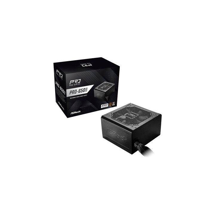 ASRock PRO-650B 650B ATX Power Supply Unit  80 PLUS Bronze Certified  Low noise 120mm FAN  High Efficiency PSU
