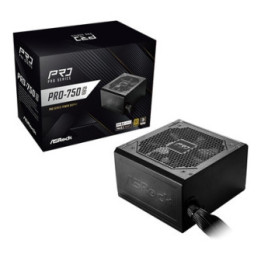 ASRock PRO-750G 750W ATX Power Supply Unit  80 Plus Gold Certified  120mm Silent Cooling Fan  High Efficiency PSU