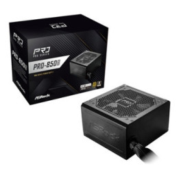 ASRock PRO-850G 850W ATX Power Supply Unit  80 Plus Gold Certified  120mm Silent Cooling Fan  High Efficiency PSU