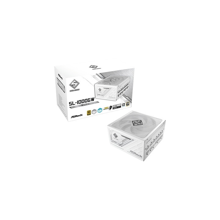 ASRock Steel Legend SL-1000G 1000W ATX Power Supply Unit  80 Plus Gold Certified  120mm Silent Cooling Fan  High Efficiency PSU