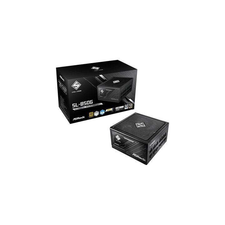 ASRock Steel Legend SL-850G 850W ATX Power Supply Unit  80 Plus Gold Certified  120mm Silent Cooling Fan  High Efficiency PSU