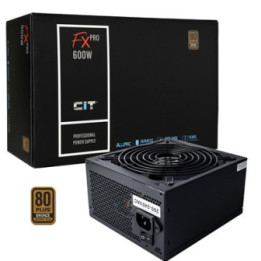 CiT 600W ATX Power Supply  80+ Efficiency  120mm Silent Fan  Active PFC  PCIe  SATA & Molex Connectors  Black PSU for Gaming & D