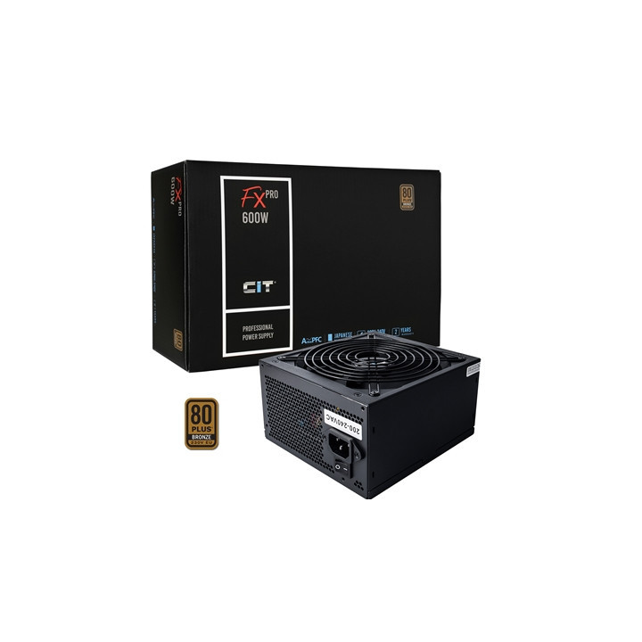 CiT 600W ATX Power Supply  80+ Efficiency  120mm Silent Fan  Active PFC  PCIe  SATA & Molex Connectors  Black PSU for Gaming & D