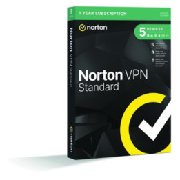Norton VPN 5 Device 1-year Subscription  Includes Change Location  Content Access  Auto Connect and Ad Tracker Blocking  PC/Mac/