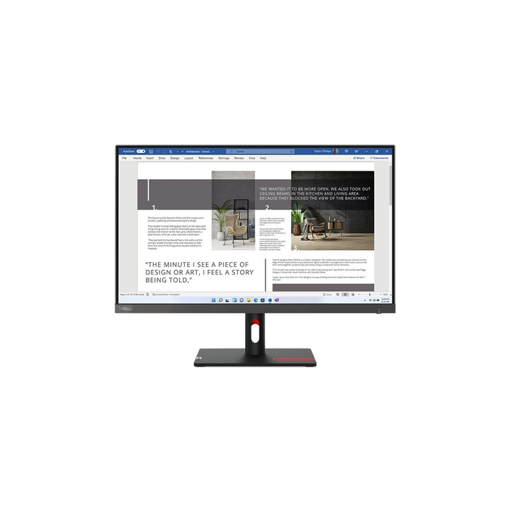 Lenovo ThinkVision S27i-30  27 Inch  Full HD (1920 x 1080)  100Hz  4ms  16:9  IPS  WLED Monitor  HDMI  VGA  Tilt Adjustable  3 Y