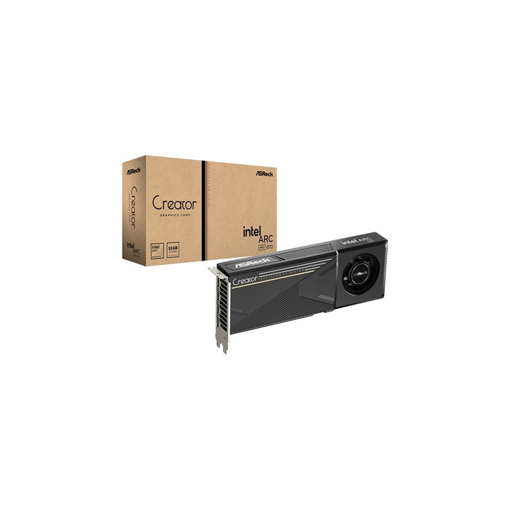 ASRock Intel ARC Pro B70 Creator 32GB Professional Graphics Card  256 XMX Engines  Single Fan  4x DisplayPorts