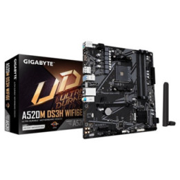 Gigabyte A520M DS3H WIFI6E AMD AM4 Socket Motherboard  Micro-ATX  4x DDR4 Slots  1x M.2 Socket  GbE LAN  Wi-Fi 6E  1x DisplayPor