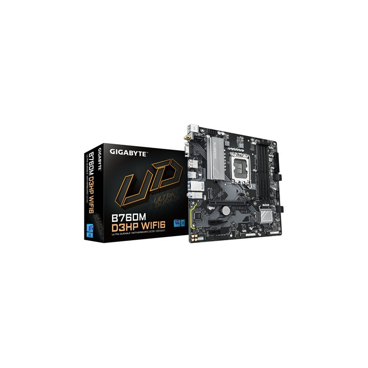 Gigabyte B760M D3HP WIFI6 Intel 1700 Socket Motherboard  Micro-ATX  4x DDR5 Slots  2x M.2 Sockets  GbE LAN  Wi-Fi 6  1x D-Sub / 