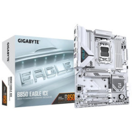 Gigabyte B850 EAGLE ICE AMD AM5 Socket Motherboard  ATX  4x DDR5 Slots  3x M.2 Sockets  Fitted I/O Shield  2.5GbE LAN  1x Displa