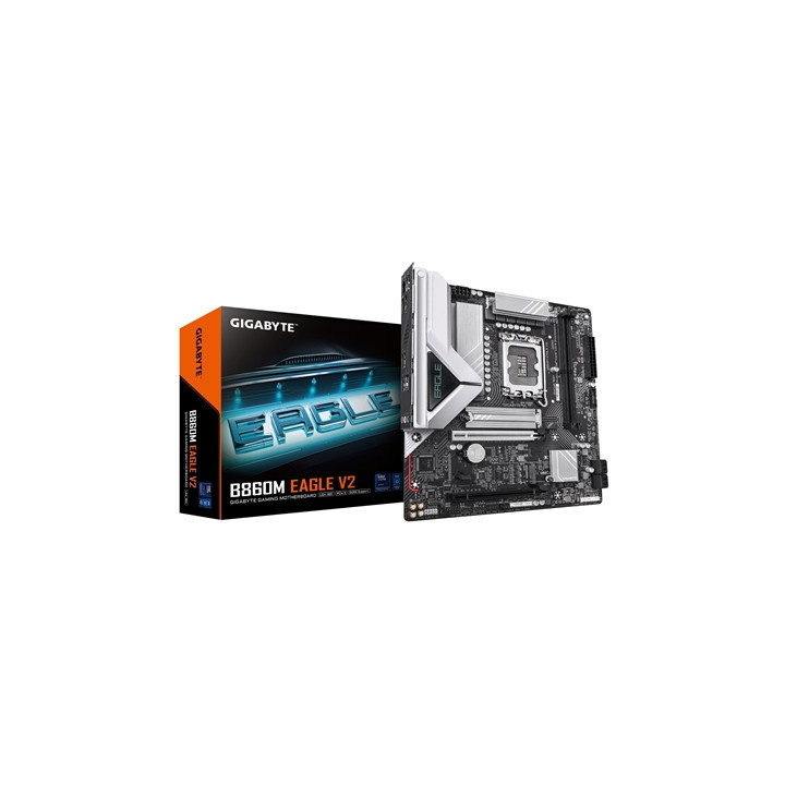 Gigabyte B860M EAGLE V2 Intel 1851 Socket Motherboard  Micro-ATX  2x DDR5 Slots  2x M.2 Sockets  Fitted I/O Shield  2.5GbE LAN  