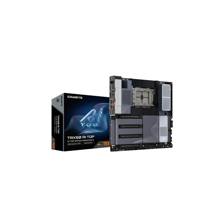 Gigabyte TRX50 AI TOP-2B AMD sTR5 Socket Motherboard  E-ATX  8x DDR5 Slots  4x M.2 Sockets  Fitted I/O Shield  2x 10GbE LAN  Wi-