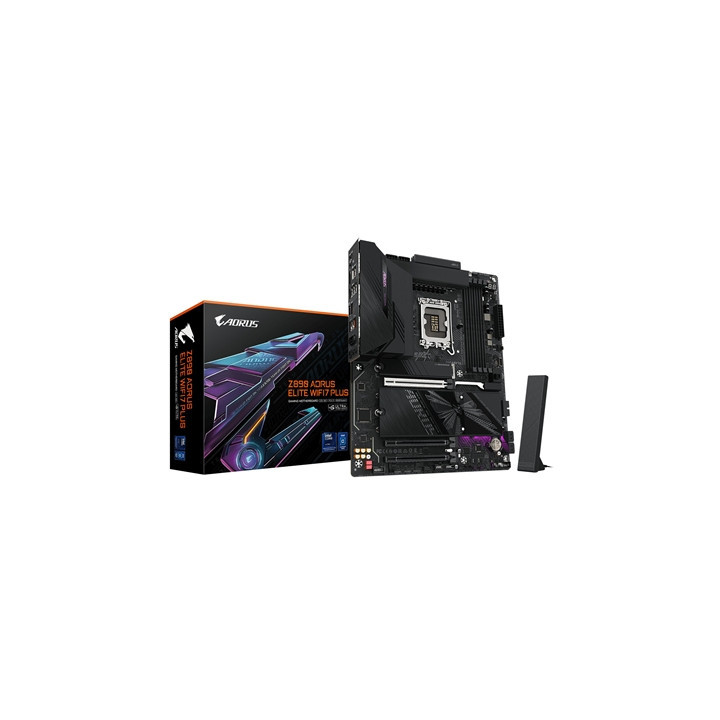 Gigabyte Z890 AORUS ELITE WIFI7 PLUS Intel 1851 Socket Motherboard  ATX  4x DDR5 Slots  4x M.2 Sockets  Fitted I/O Shield  5GbE 