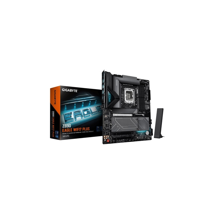 Gigabyte Z890 EAGLE WIFI7 PLUS Intel 1851 Socket Motherboard  ATX  4x DDR5 Slots  4x M.2 Sockets  Fitted I/O Shield  2.5GbE LAN 