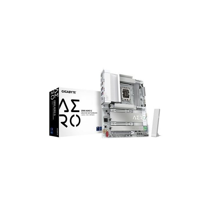 Gigabyte Z890 AERO G Intel 1851 Socket Motherboard  ATX  4x DDR5 Slots  5x M.2 Sockets  Fitted I/O Shield  2x 2.5GbE LAN  Wi-Fi 