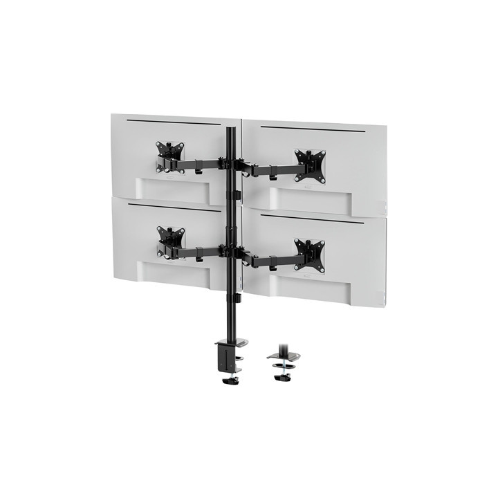 VonHaus Quad Monitor Stand for 13-32“ Screens  Four Screen Monitor Desk Mount  Height Adjustable  Easy Assemble Stand with Full 
