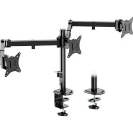 VonHaus Triple Monitor Stand for 17-27“ Screens  Three Screen Monitor Mount with Desk Clamp  Height Adjustable  Easy Assemble St