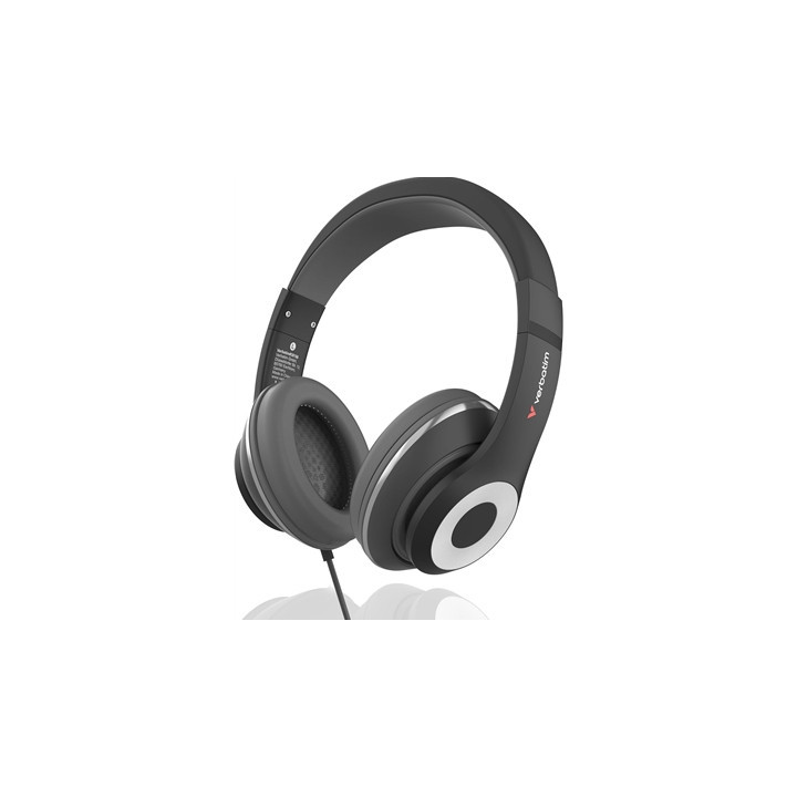 Verbatim TruSound USB-C Over-Ear Headset With In-Line Microphone  Black