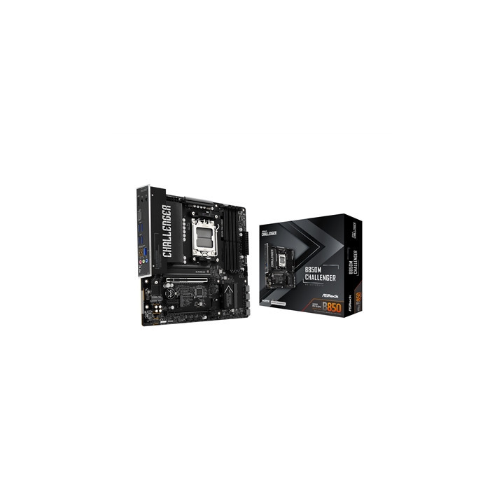 ASRock B850M Challenger AMD AM5 Socket Motherboard  Micro-ATX  4x DDR5 Slots  2x M.2 Sockets  Fitted I/O Shield  2.5GbE LAN  1x 
