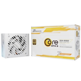 Seasonic CORE GX ATX 3.1  (SRP-CGX651-A5A32SF-W) 650W PSU  120mm Fan  80 PLUS Gold  Fully Modular  Individual White Cables with 