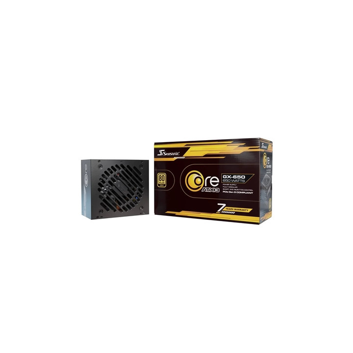Seasonic CORE GX ATX 3.1  (SRP-CGX651-A5A32SF) 650W PSU  120mm Fan  80 PLUS Gold  Fully Modular  Individual Black Cables with Br