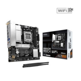 ASRock B850M Rock WiFi AMD AM5 Socket Motherboard  Micro-ATX  2x DDR5 Slots  2x M.2 Sockets  Fitted I/O Shield  2.5GbE LAN  Wi-F