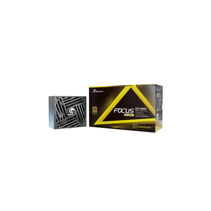 Seasonic FOCUS GX V4 850W 80 PLUS Gold ATX 3.1 Modular PSU with 135mm FDB Fan  OptiSink & 10 Year Warranty  Black