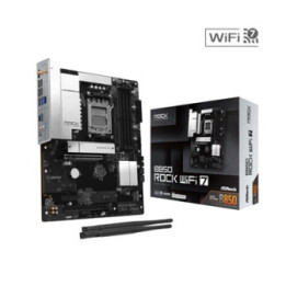 ASRock B850 Rock WiFi 7 AMD AM5 Socket Motherboard  ATX  4x DDR5 Slots  2x M.2 Sockets  Fitted I/O Shield  2.5GbE LAN  Wi-Fi 7  