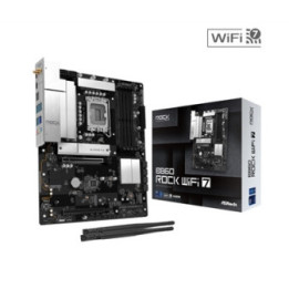 ASRock B860 Rock WiFi 7 Intel 1851 Socket Motherboard  ATX  4x DDR5 Slots  3x M.2 Sockets  Fitted I/O Shield  2.5GbE LAN  Wi-Fi 