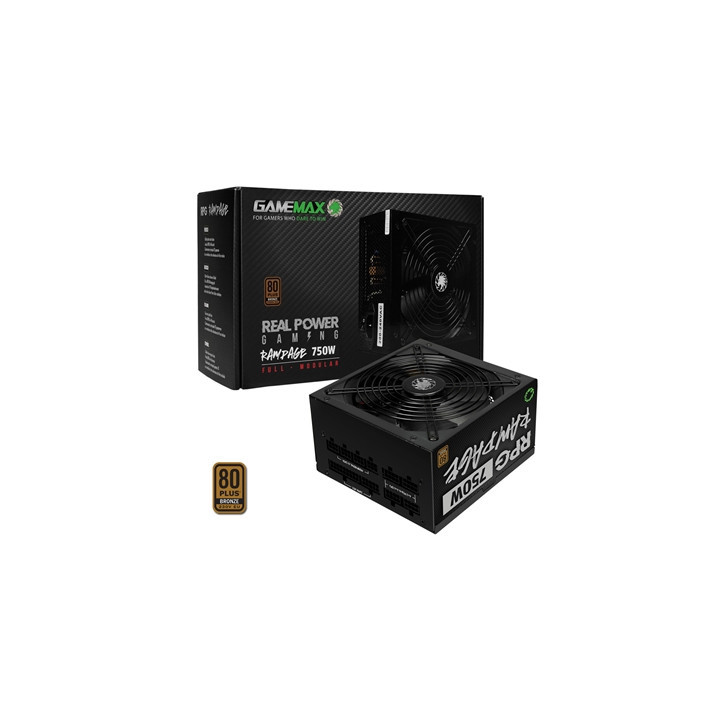 Gamemax RPG Rampage 750W Fully Modular 80 Plus Bronze PSU With 140mm FDB Fan