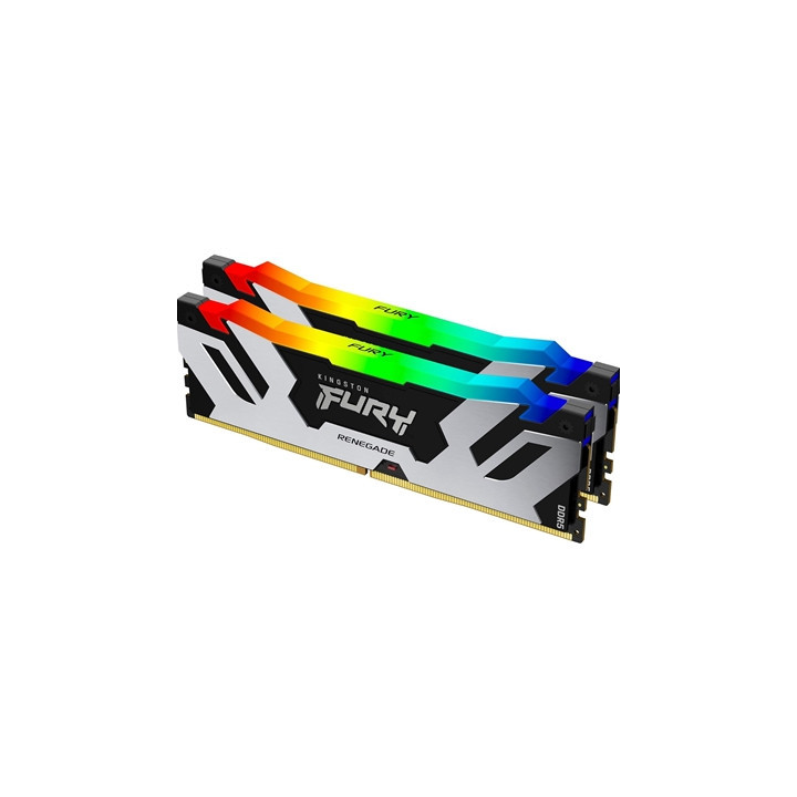 Kingston FURY Renegade KF564C32RSAK2-64 64GB (2x 32GB) DIMM System Memory  6400MHz  DDR5  CL32  Silver  RGB  Intel XMP