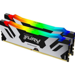 Kingston FURY Renegade KF564C32RSAK2-32 32GB (2x 16GB) U-DIMM System Memory  6400MHz  DDR5  CL32  Silver  RGB  Intel XMP
