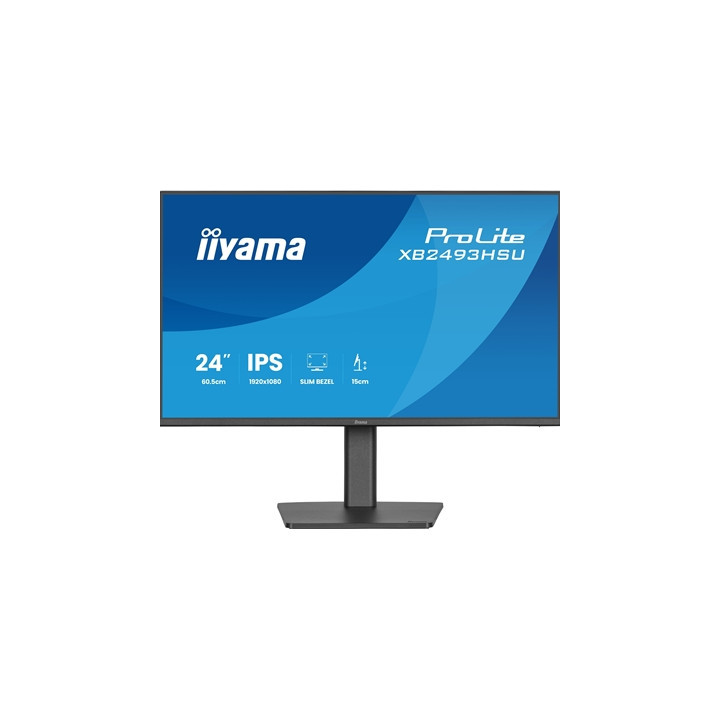 iiyama PROLITE XB2493HSU-B1 24 inch IPS Monitor  Full HD  1ms  USB Hubx2  HDMI  DisplayPort  Freesync  120Hz  Speakers  Black  A